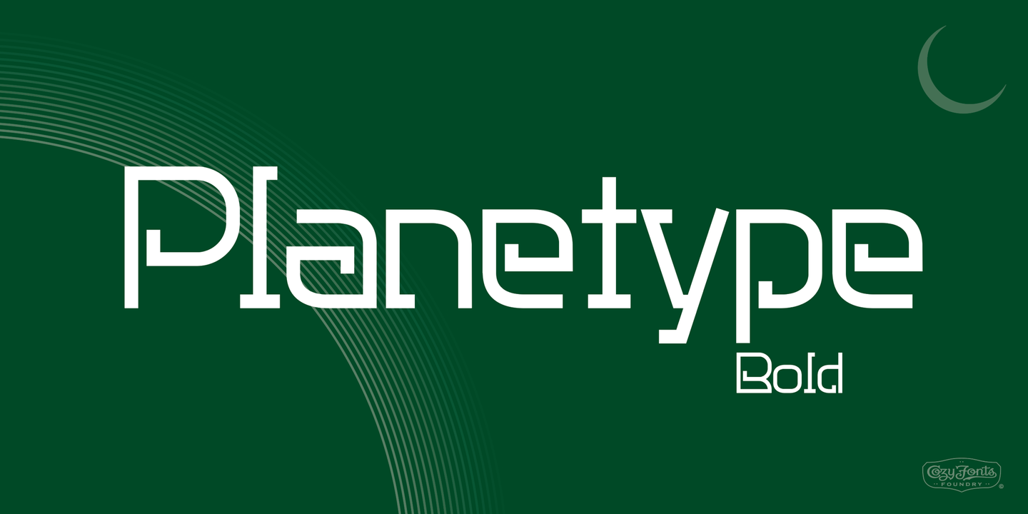 Beispiel einer Planetype Bold-Schriftart